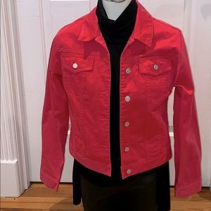 Gap Girls’ dark pink Cropped Icon Denim Jacket